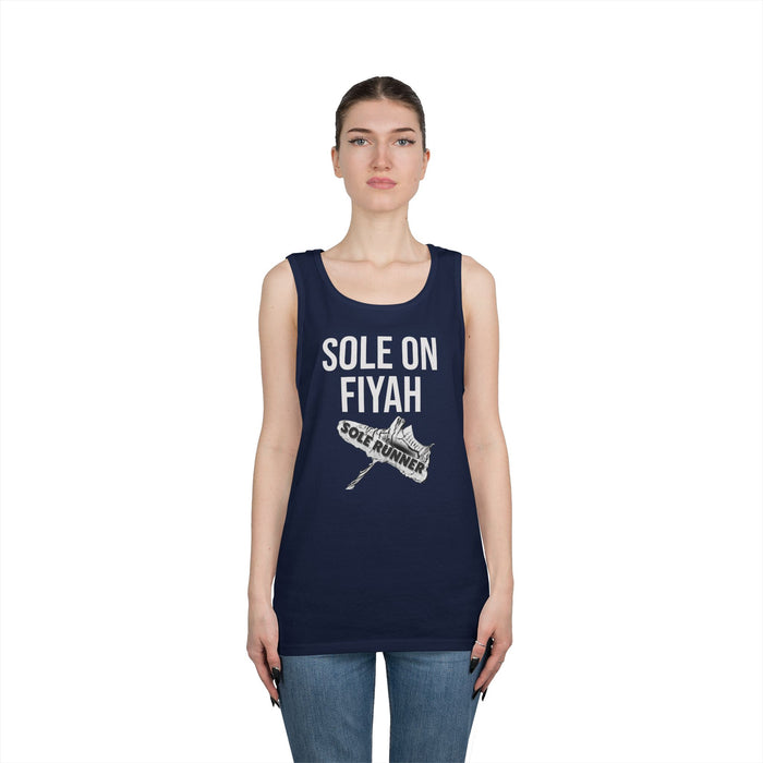 Sole On Fiyah: Unisex Heavy Cotton Tank Top