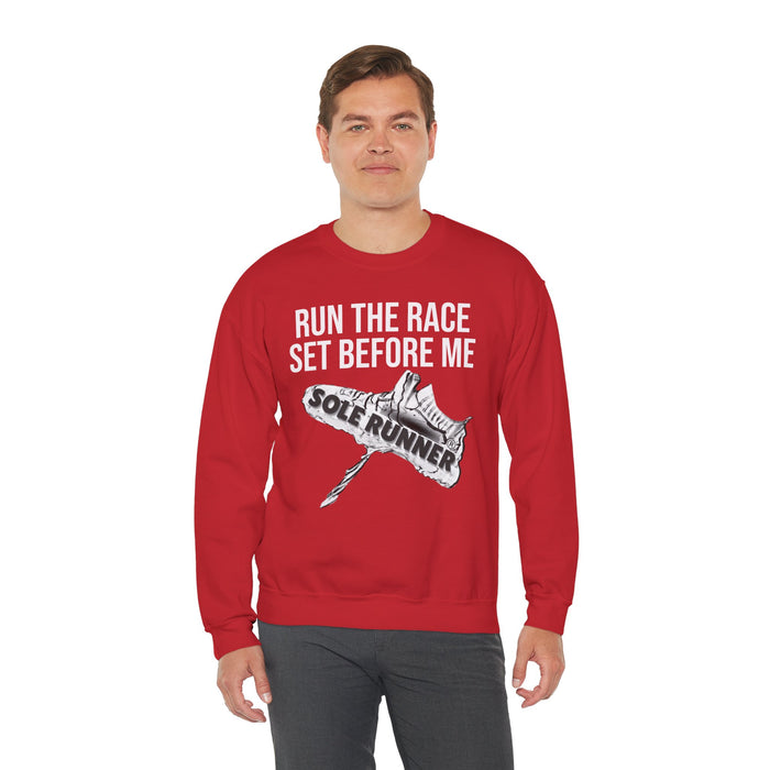 Run The Race Set Before Me: Unisex Heavy Blend™ Crewneck Sweatshirt