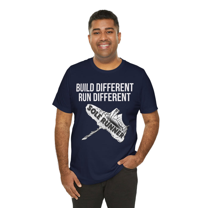 Built Different. Runs Different: Unisex Jersey Short Sleeve Tee