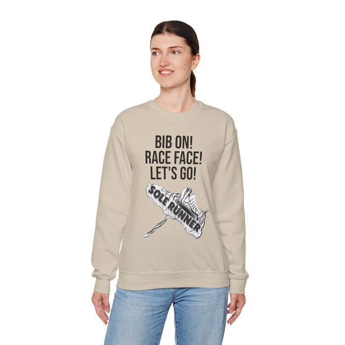 Bib On! Race Face! Let's Go!: Unisex Heavy Blend™ Crewneck Sweatshirt