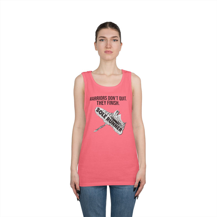 Warriors Don't Quit. They Finish.: Unisex Heavy Cotton Tank Top