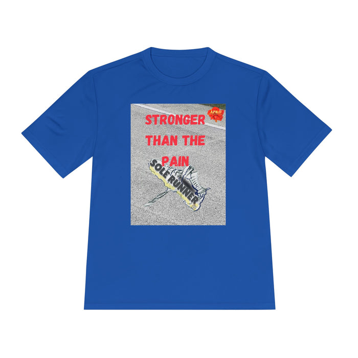 Stronger Than The Pain- Whimsical Moisture Wicking Unisex T-Shirt For Runners