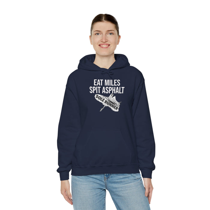 Eat Miles. Spit Ass-Phalt: Unisex Heavy Blend™ Hooded Sweatshirt