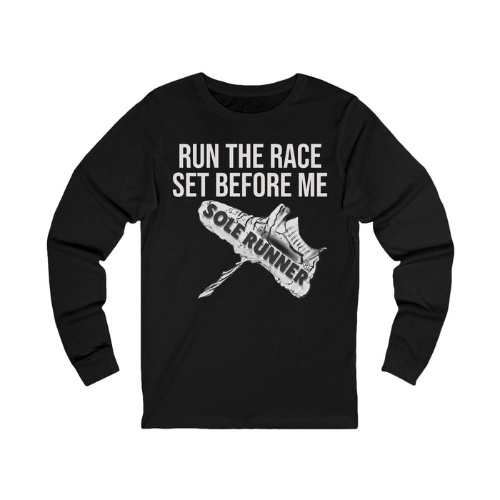 Run The Race Set Before Me: Unisex Jersey Long Sleeve Tee