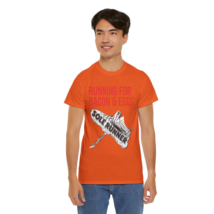Running For Bacon & Eggs: Unisex Heavy Cotton Tee
