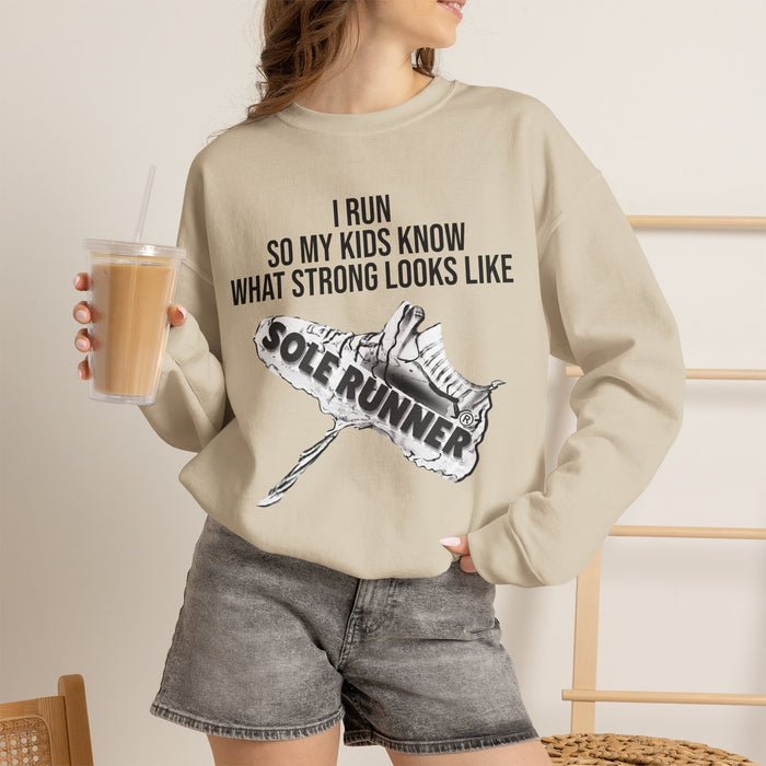 I Run So My Kids Know What Strong Looks Like: Unisex Heavy Blend™ Crewneck Sweatshirt