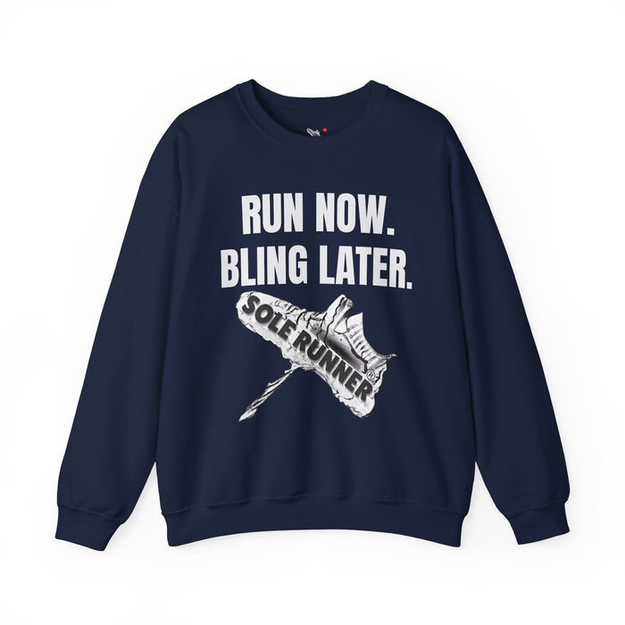 Run Now Bling Later: Unisex Heavy Blend™ Crewneck Sweatshirt