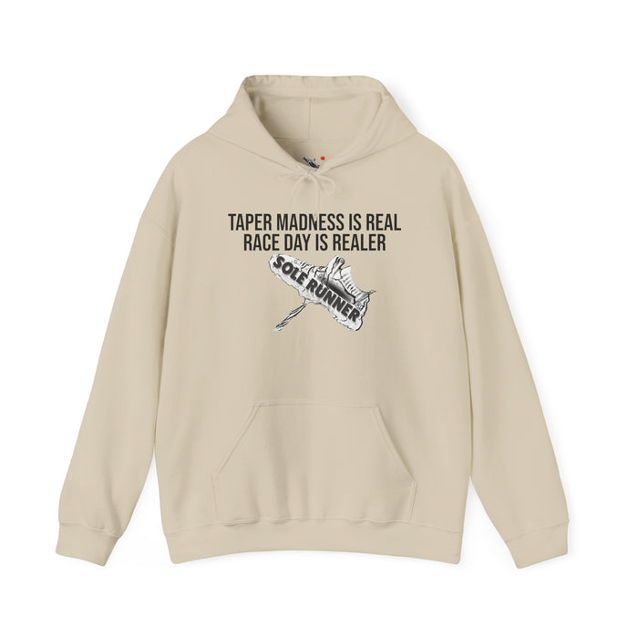 Taper Madness Is Real, Race Day Is Realer: Unisex Heavy Blend™ Hooded Sweatshirt