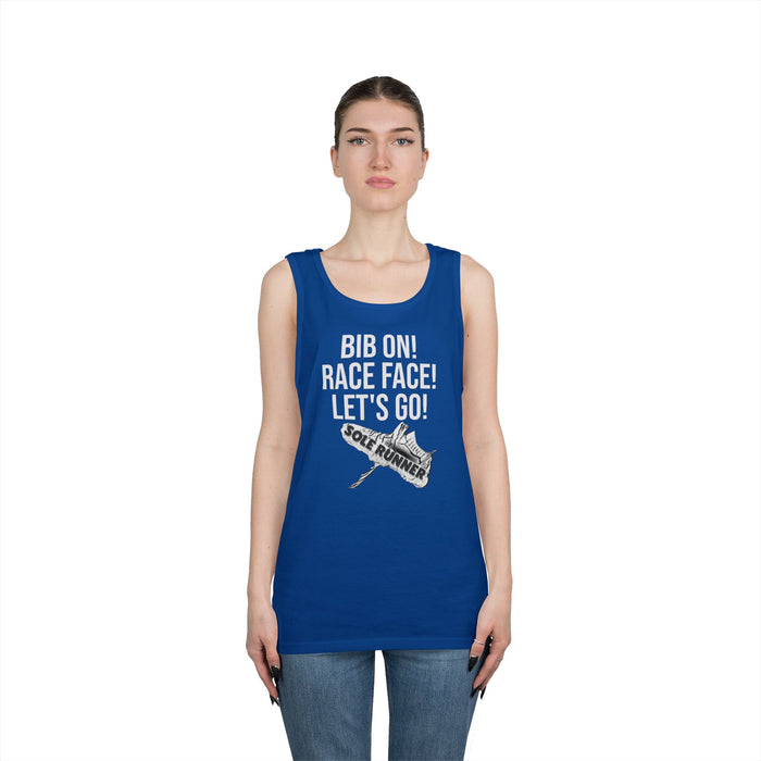 Bib On! Race Face! Let's Go!: Unisex Heavy Cotton Tank Top