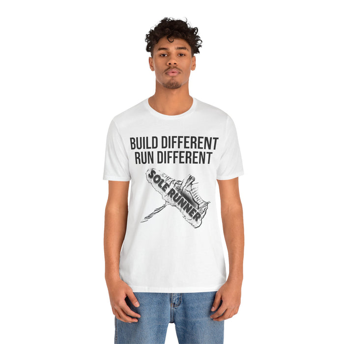 Built Different. Runs Different: Unisex Jersey Short Sleeve Tee