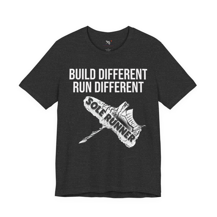 Built Different. Runs Different: Unisex Jersey Short Sleeve Tee