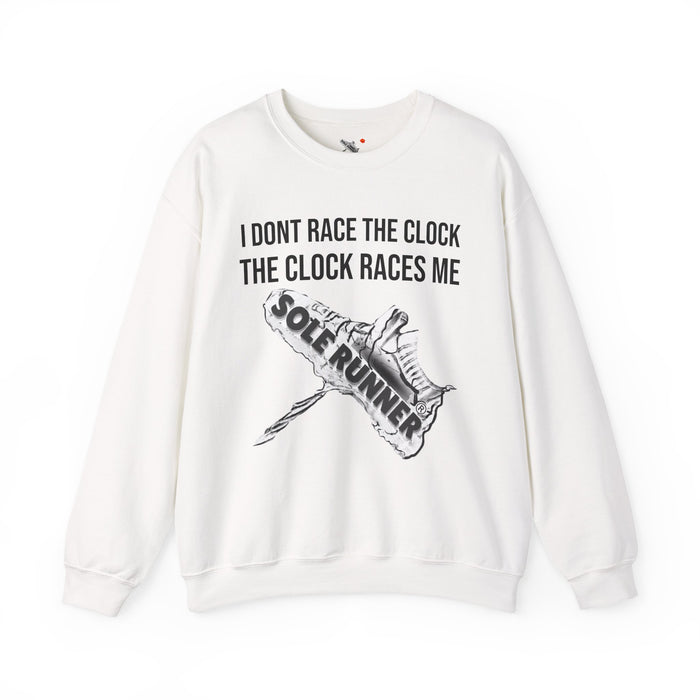 I Don't Race The Clock. The Clock Races Me: Unisex Heavy Blend™ Crewneck Sweatshirt
