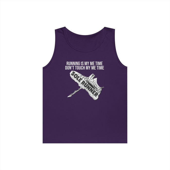 Running Is My Me Time. Don't Touch My Me Time: Unisex Heavy Cotton Tank Top