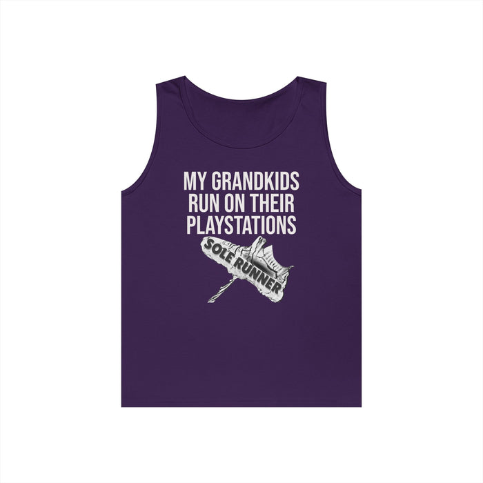 My Grandkids Run On Their PlayStations: Unisex Heavy Cotton Tank Top