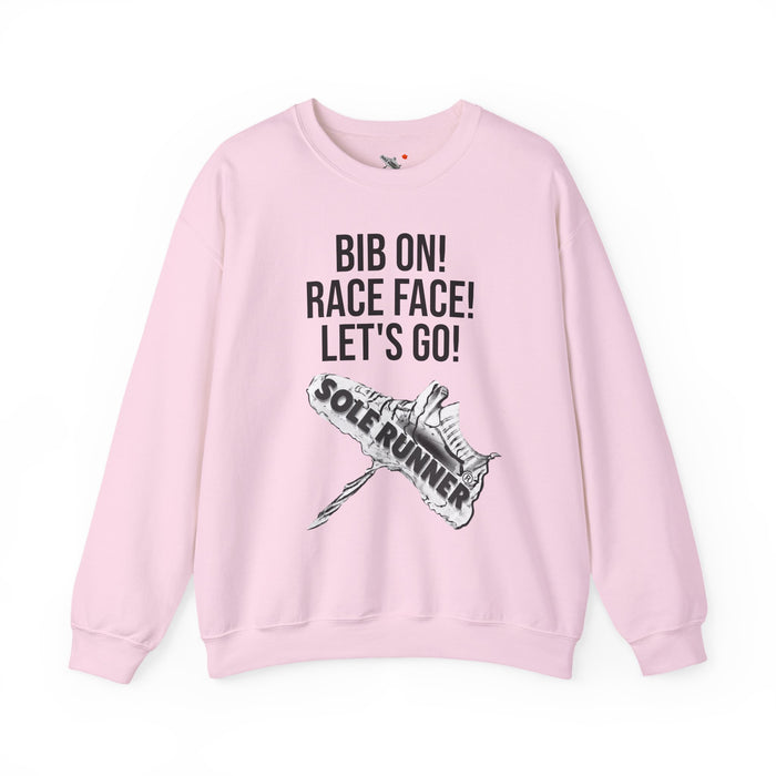 Bib On! Race Face! Let's Go!: Unisex Heavy Blend™ Crewneck Sweatshirt