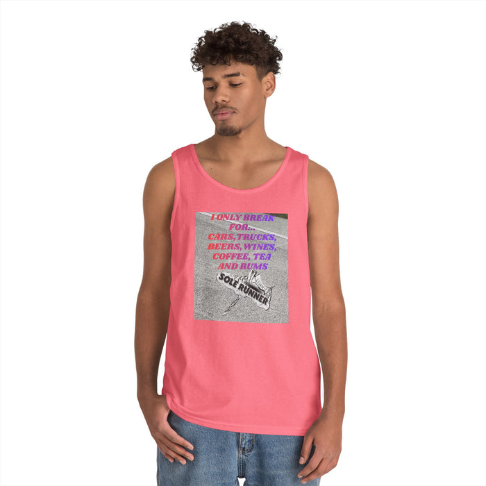 I Only Run For Cars, Trucks, Beers, Wines, Coffee, Tea, And Rums: Unisex Heavy Cotton Tank Top