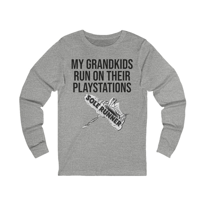 My Grandkids Run On Their PlayStations: Unisex Jersey Long Sleeve Tee