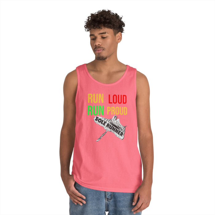 Run Loud Run Proud: Unisex Heavy Cotton Tank Top