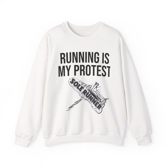 Running Is My Protest: Unisex Heavy Blend™ Crewneck Sweatshirt