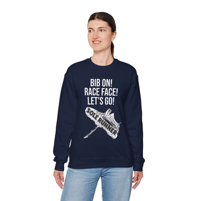 Bib On! Race Face! Let's Go!: Unisex Heavy Blend™ Crewneck Sweatshirt