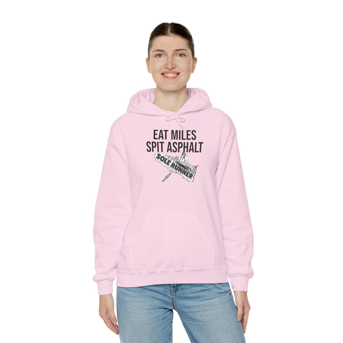 Eat Miles. Spit Ass-Phalt: Unisex Heavy Blend™ Hooded Sweatshirt