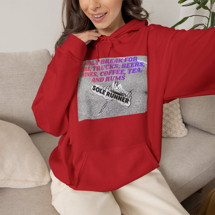 I Only Break For Cars, Trucks, Beers, Wines, Coffee, Tea, and Rums: Unisex Heavy Blend™ Hooded Sweatshirt