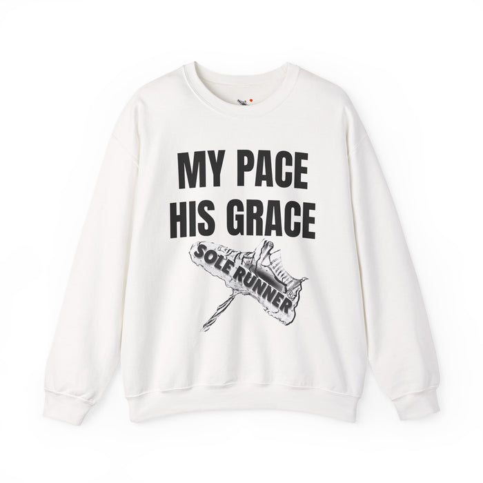 MY PACE. HIS GRACE: Unisex Heavy Blend™ Crewneck Sweatshirt