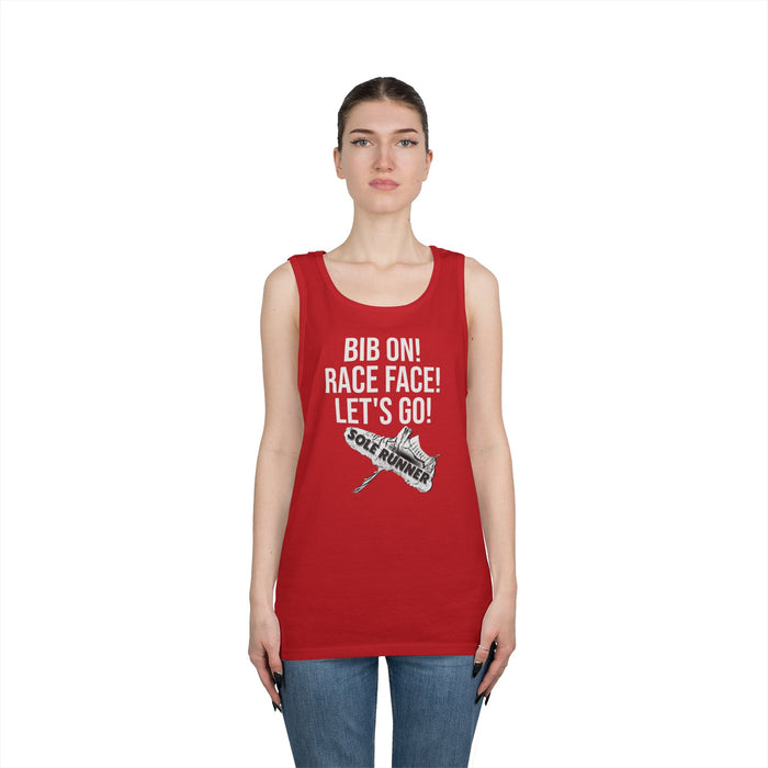 Bib On! Race Face! Let's Go!: Unisex Heavy Cotton Tank Top