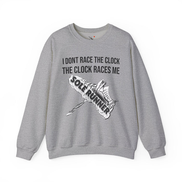 I Don't Race The Clock. The Clock Races Me: Unisex Heavy Blend™ Crewneck Sweatshirt