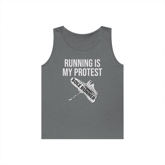 Running Is My Protest: Unisex Heavy Cotton Tank Top