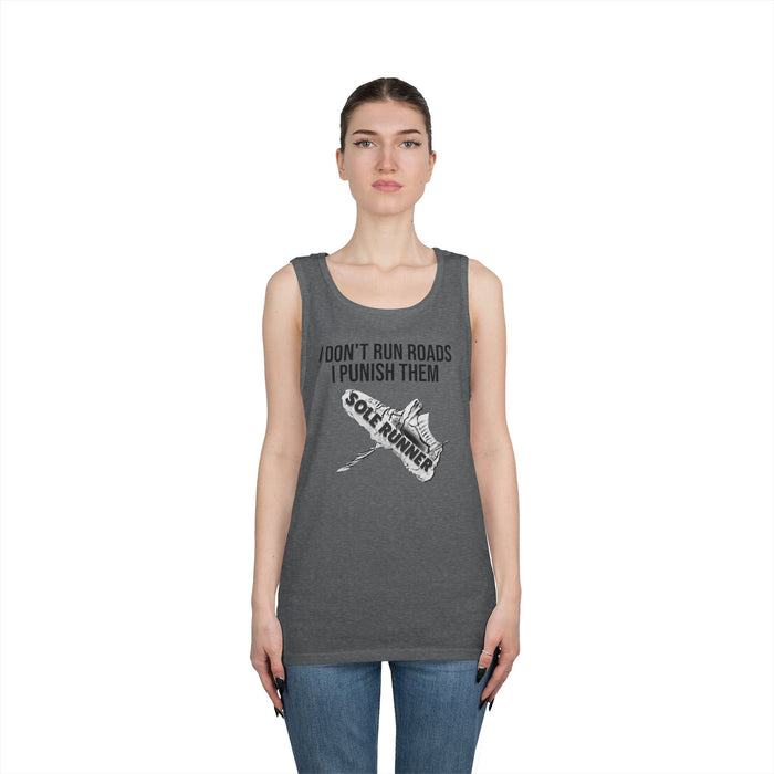 I Don't Run Roads. I Punish Them: Unisex Heavy Cotton Tank Top