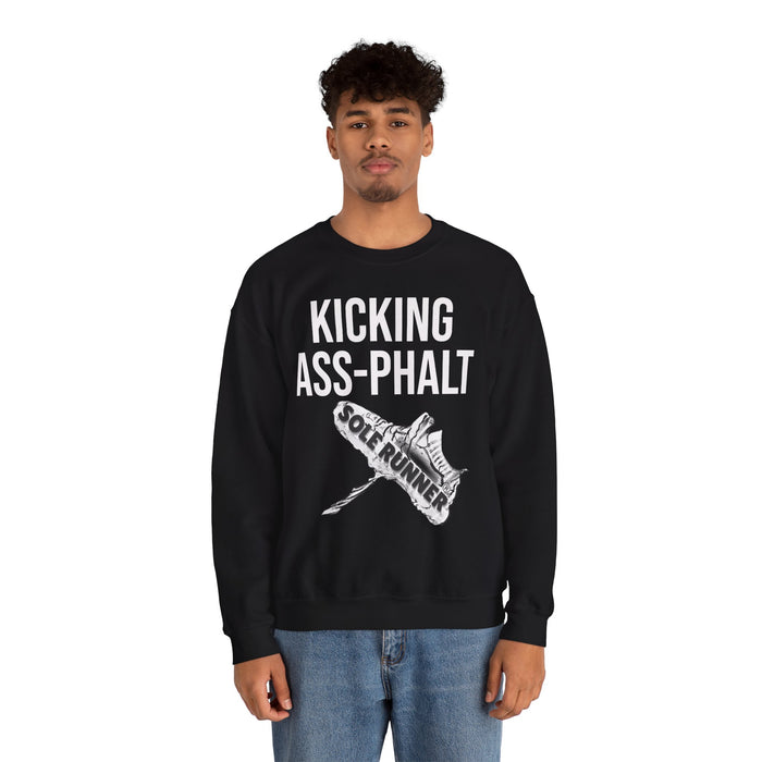 Kicking Ass-Phalt: Unisex Heavy Blend™ Crewneck Sweatshirt