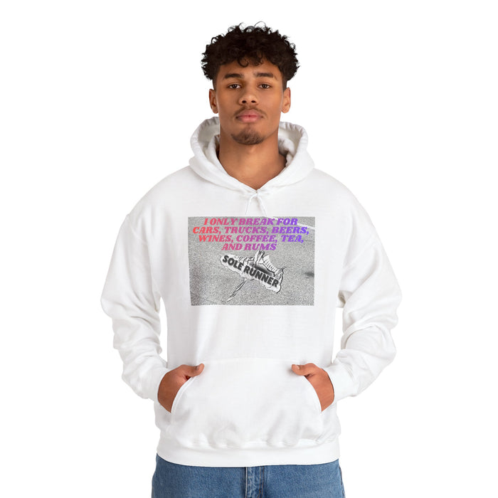 I Only Break For Cars, Trucks, Beers, Wines, Coffee, Tea, and Rums: Unisex Heavy Blend™ Hooded Sweatshirt