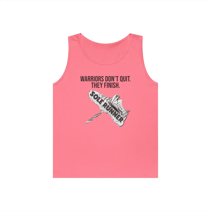 Warriors Don't Quit. They Finish.: Unisex Heavy Cotton Tank Top