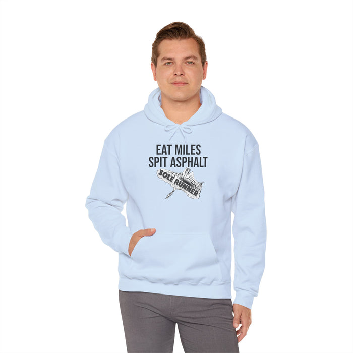 Eat Miles. Spit Ass-Phalt: Unisex Heavy Blend™ Hooded Sweatshirt