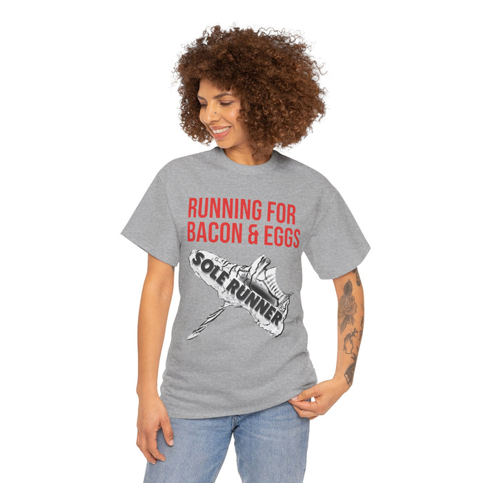 Running For Bacon & Eggs: Unisex Heavy Cotton Tee