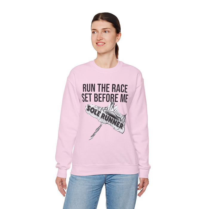 Run The Race Set Before Me: Unisex Heavy Blend™ Crewneck Sweatshirt