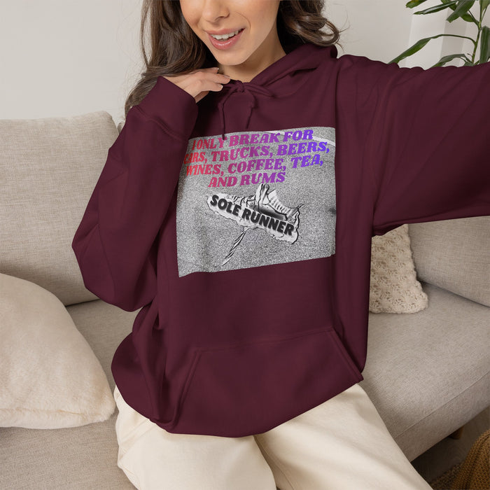 I Only Break For Cars, Trucks, Beers, Wines, Coffee, Tea, and Rums: Unisex Heavy Blend™ Hooded Sweatshirt
