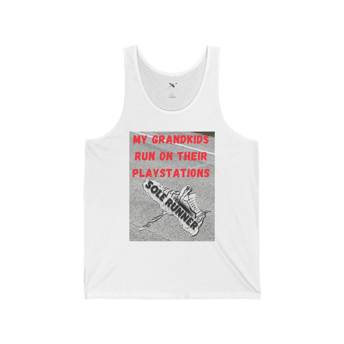 My Grandkids Run On Their Playstations: Unisex Jersey Tank