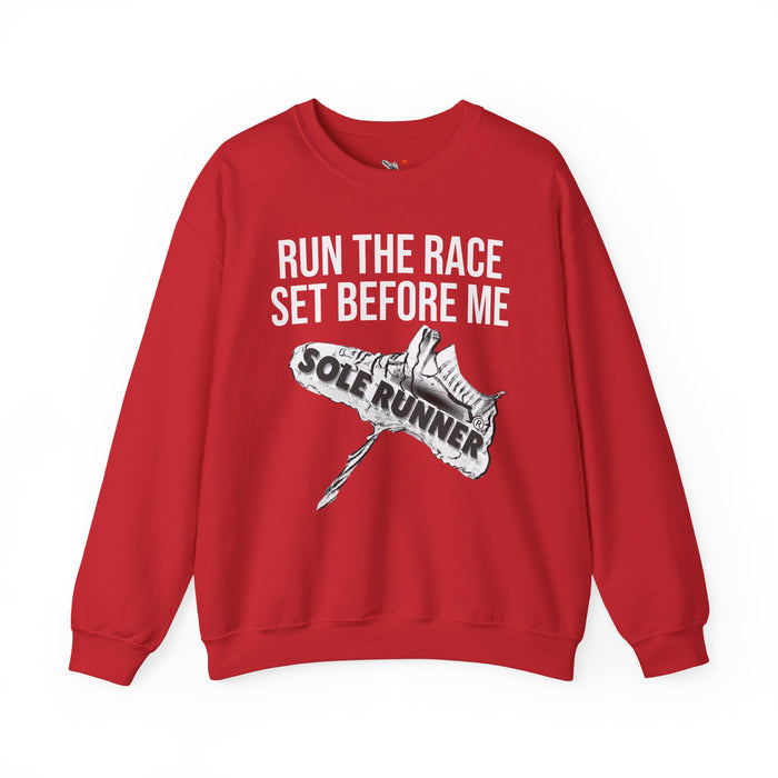 Run The Race Set Before Me: Unisex Heavy Blend™ Crewneck Sweatshirt