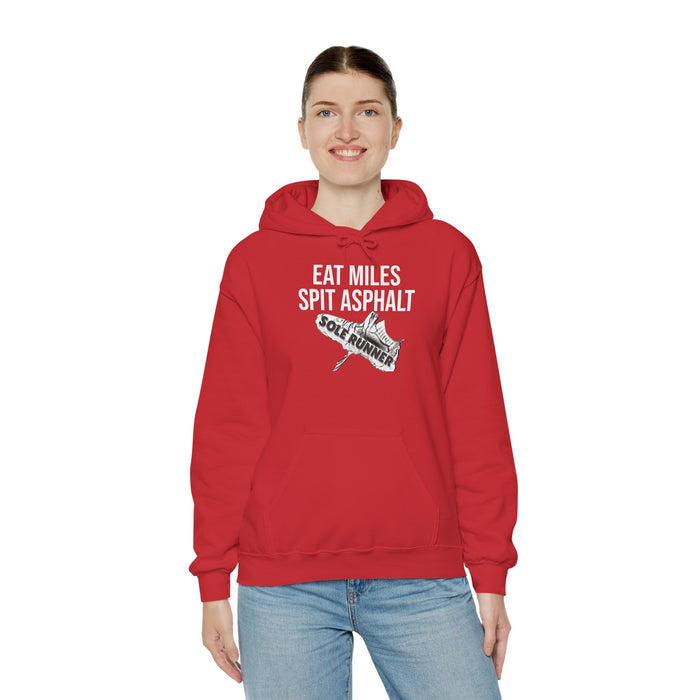 Eat Miles. Spit Ass-Phalt: Unisex Heavy Blend™ Hooded Sweatshirt