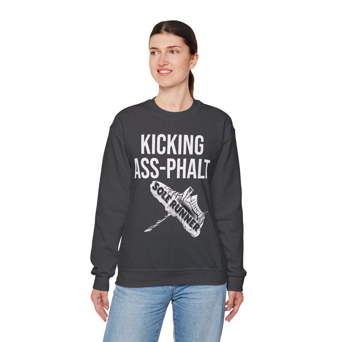 Kicking Ass-Phalt: Unisex Heavy Blend™ Crewneck Sweatshirt