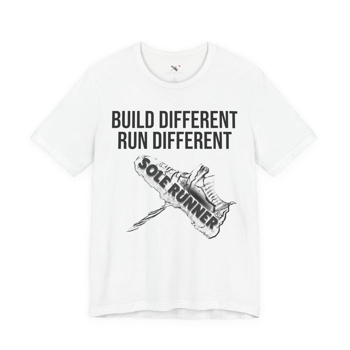Built Different. Runs Different: Unisex Jersey Short Sleeve Tee