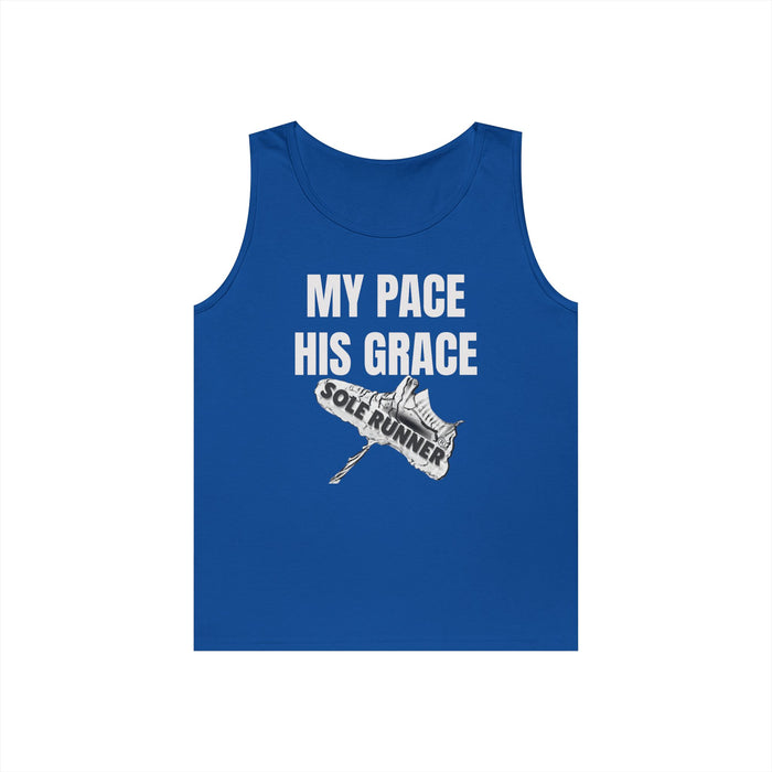 MY PACE. HIS GRACE; Unisex Heavy Cotton Tank Top