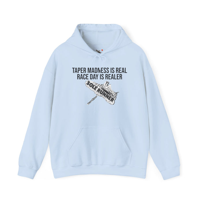Taper Madness Is Real, Race Day Is Realer: Unisex Heavy Blend™ Hooded Sweatshirt