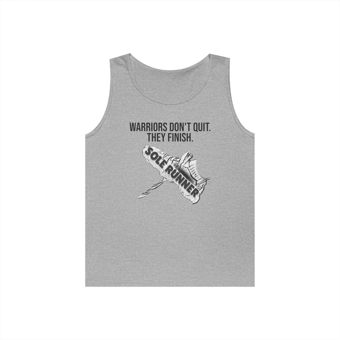 Warriors Don't Quit. They Finish.: Unisex Heavy Cotton Tank Top