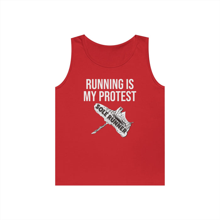 Running Is My Protest: Unisex Heavy Cotton Tank Top
