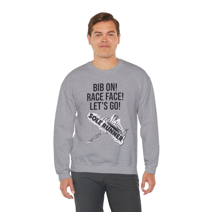 Bib On! Race Face! Let's Go!: Unisex Heavy Blend™ Crewneck Sweatshirt