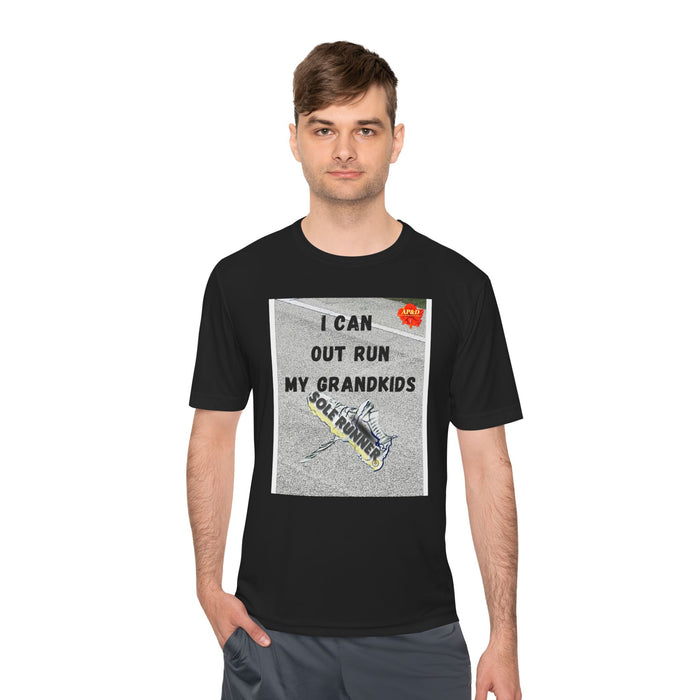 I Can Out Run My Grandkids-Whimsical Moisture Wicking Unisex T-Shirt For Runners