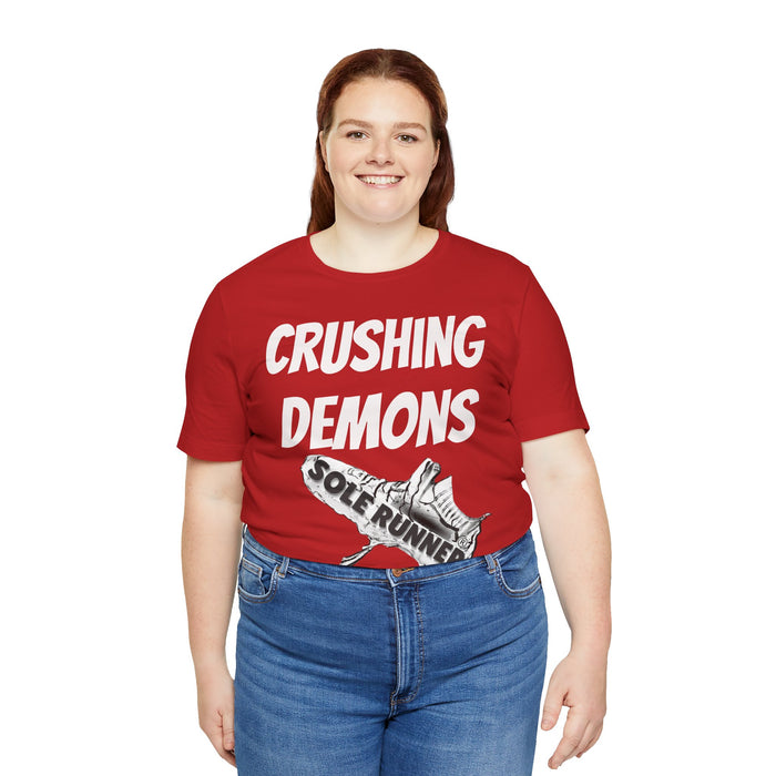 Crushing Demons: Unisex Jersey Short Sleeve Tee